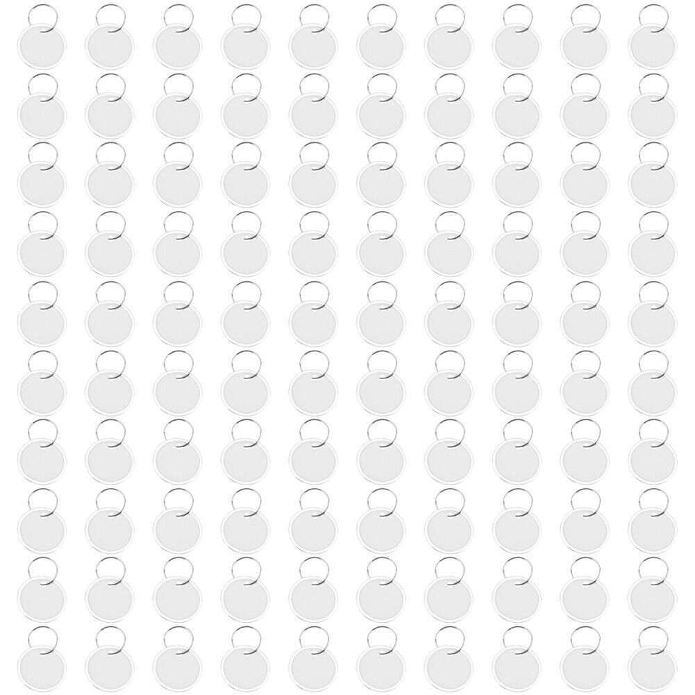 US 100-200 Pack Blank Paper Key Tags with Labels and Metal Rims, 1-Inch, White