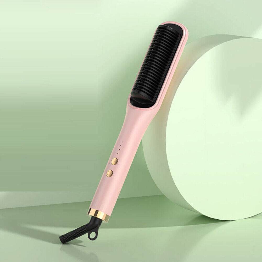 US Hair Straightener Comb Pro Electric Beard Straightening Heat Hot Comb Press