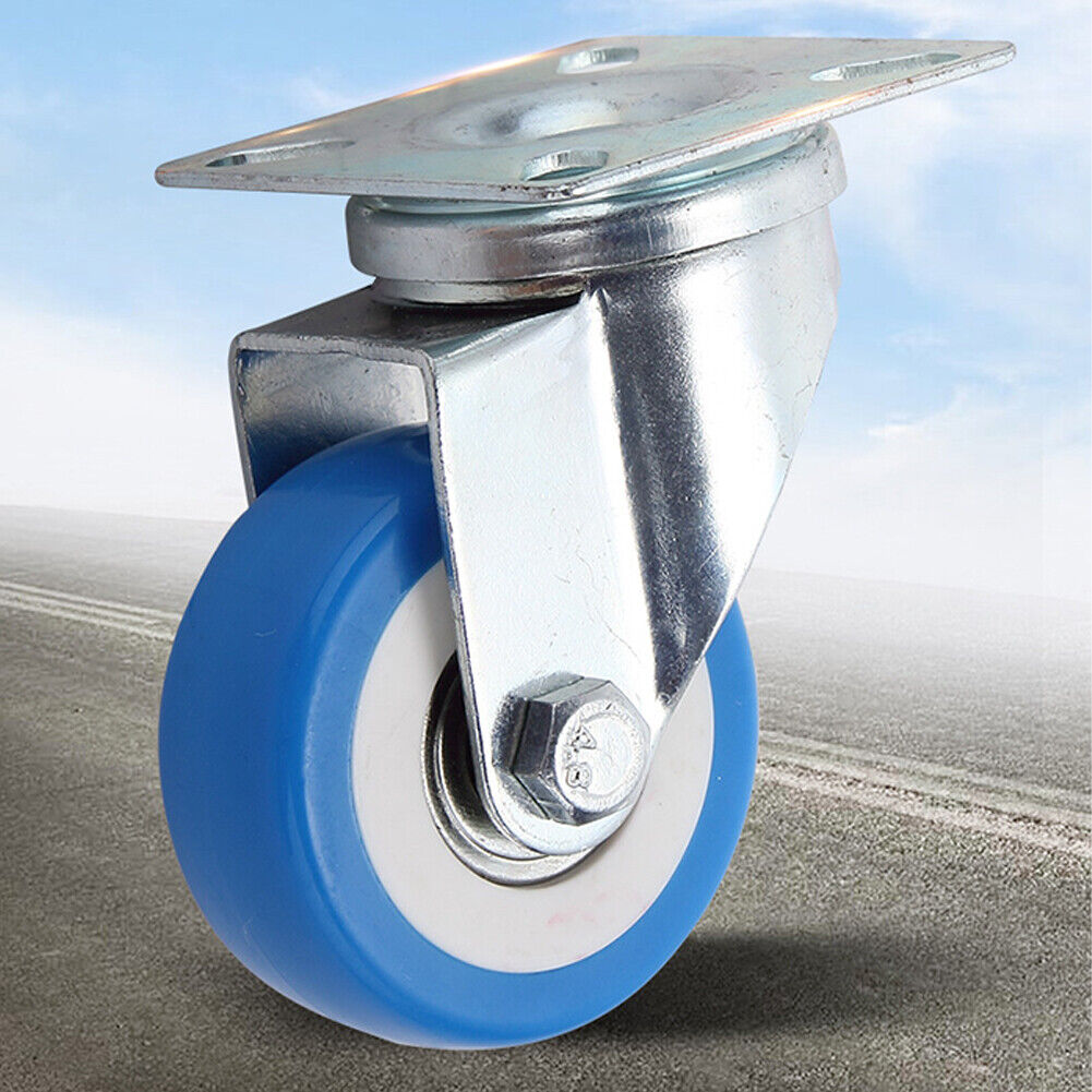 US 24 Pack Caster Swivel Plate On Blue Polyurethane Wheels 2" size wheels