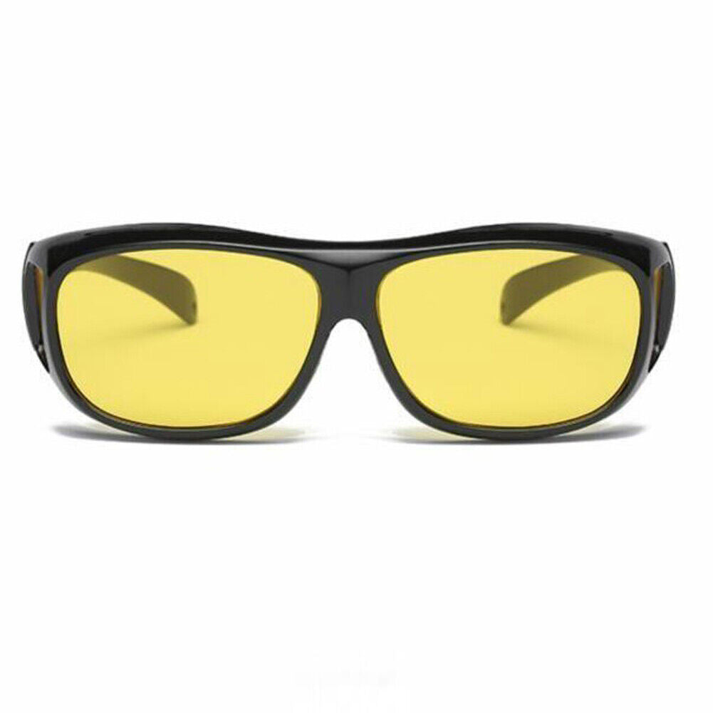 US 4-8Pc HD Night Vision Glasses Men Women Driving Sports Wraparound Fit Over
