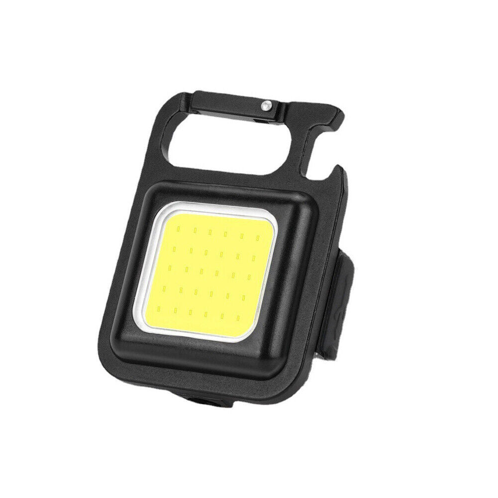 US 1-2 Pcs Mini Keychain Flashlight Portable COB Rechargeable Work Light