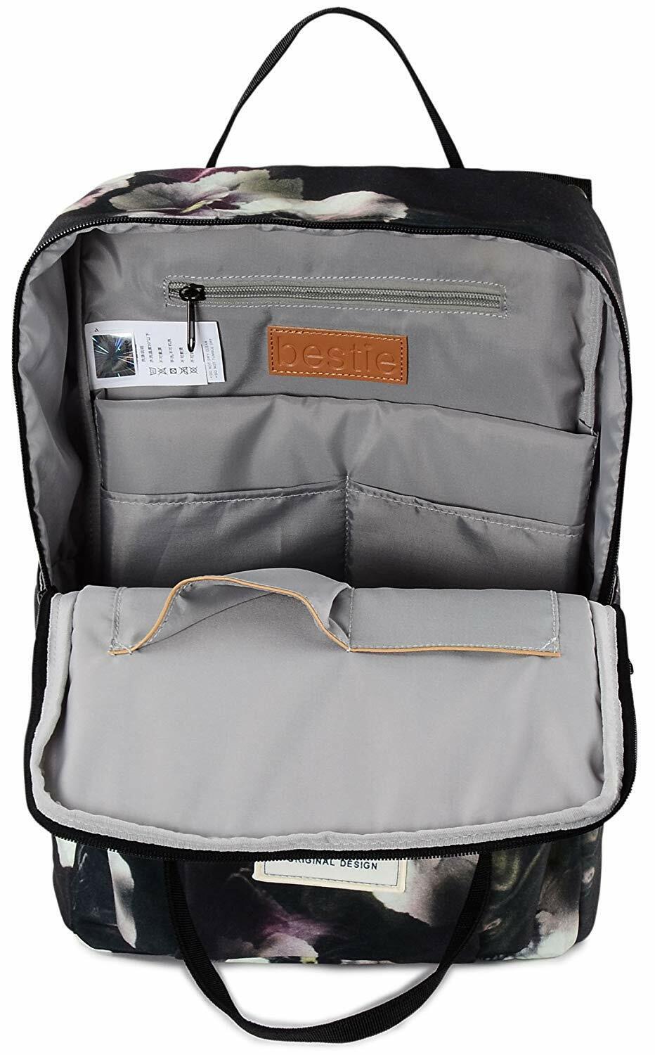 BESTIE 14" College Bookbag Backpack Cute for Women, 14.6"x10.3"x5.1"