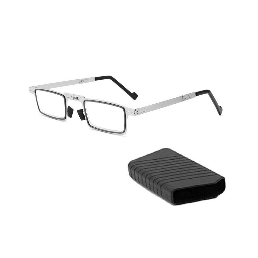 US 2-4Pairs Foldable Light Titanium Material Screwless Anti-Blue Reading Glasses