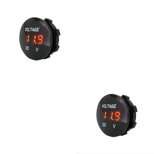 US 2-4 Pack Waterproof Mini Digital Display Voltage Meter DC 12V-24V Car Marine