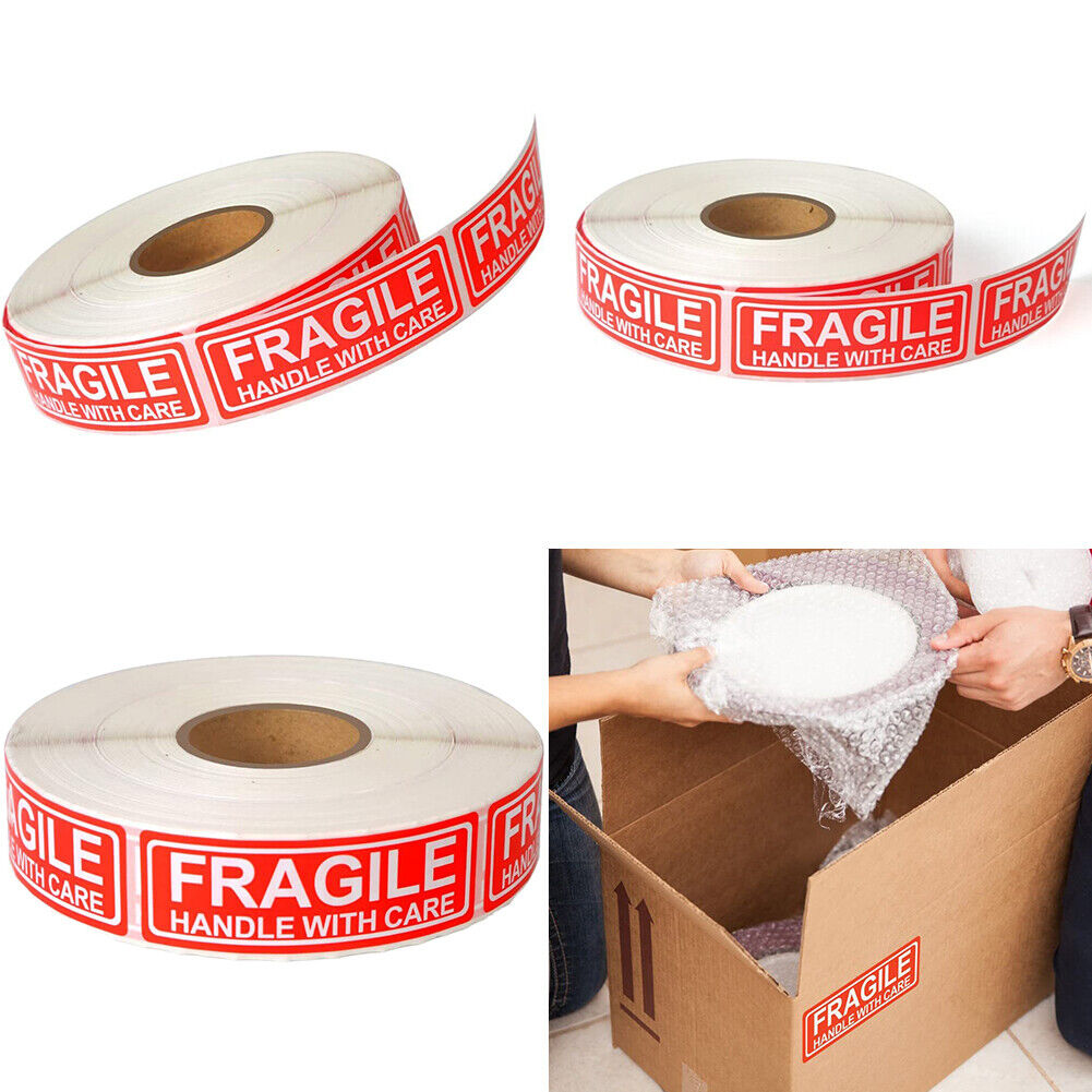 US 2000-4000 Pcs 1 x 3 FRAGILE HANDLE WITH CARE Stickers Labels Easy Peel Apply