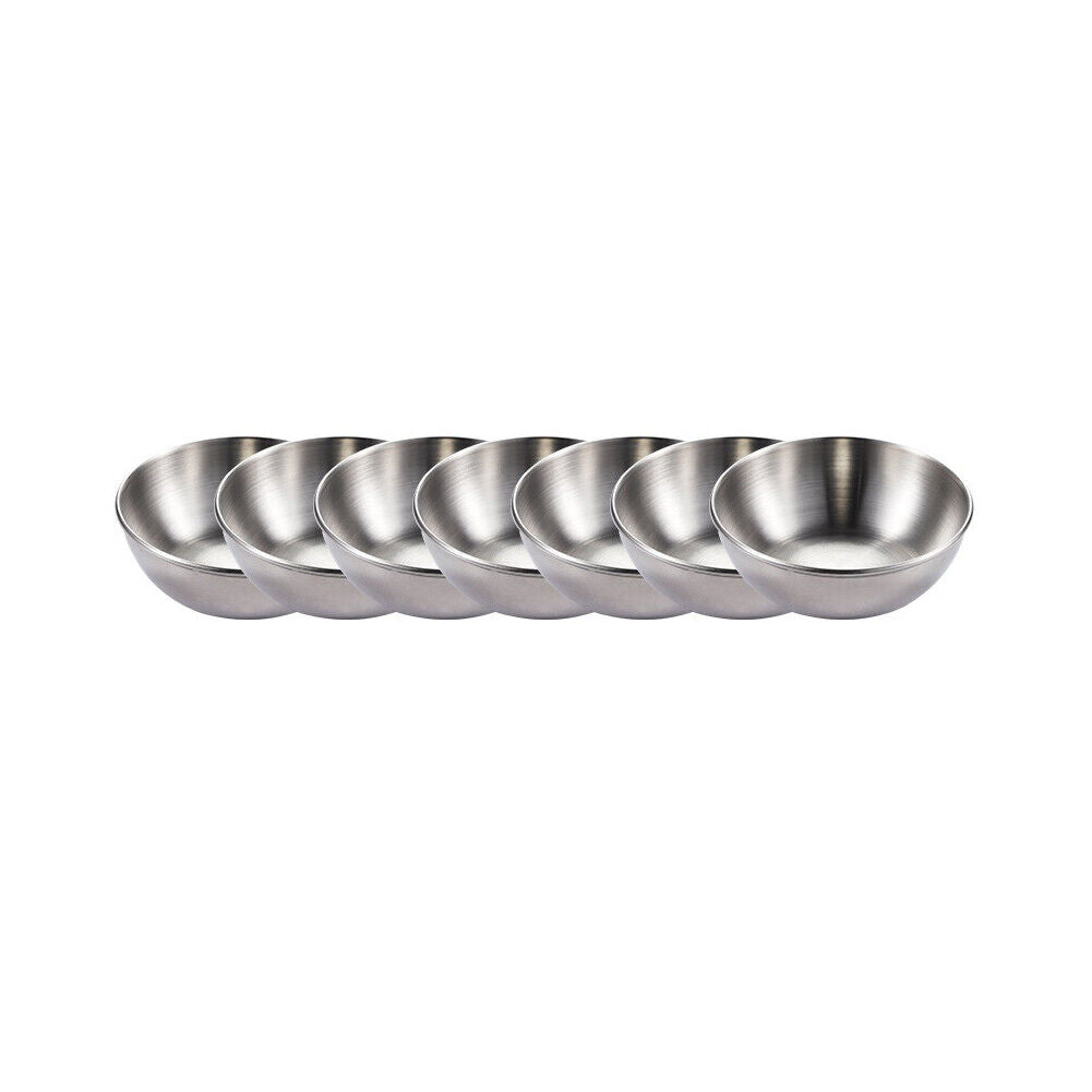 US 8-16 Pc 3.2” Stainless Steel Sauce Dish Saucers Dipping Bowl Appetizer Plates