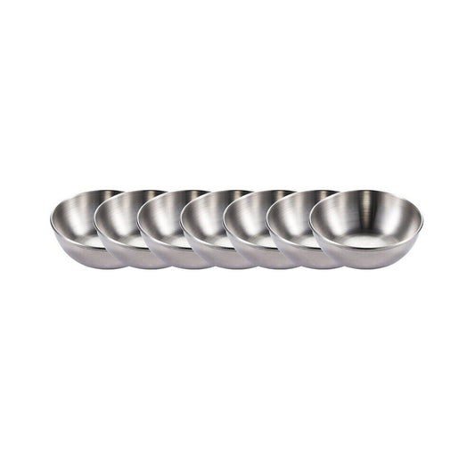 US 8-16 Pc 3.2” Stainless Steel Sauce Dish Saucers Dipping Bowl Appetizer Plates