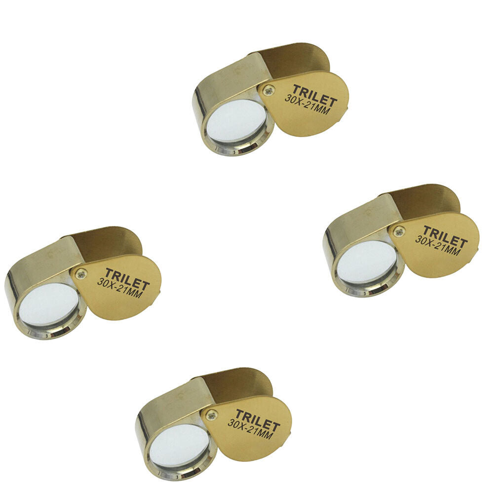 US 2-4Pc 30X Jeweler Coin Loupe Magnifier Foldable Pocket Magnifying Glass Eye