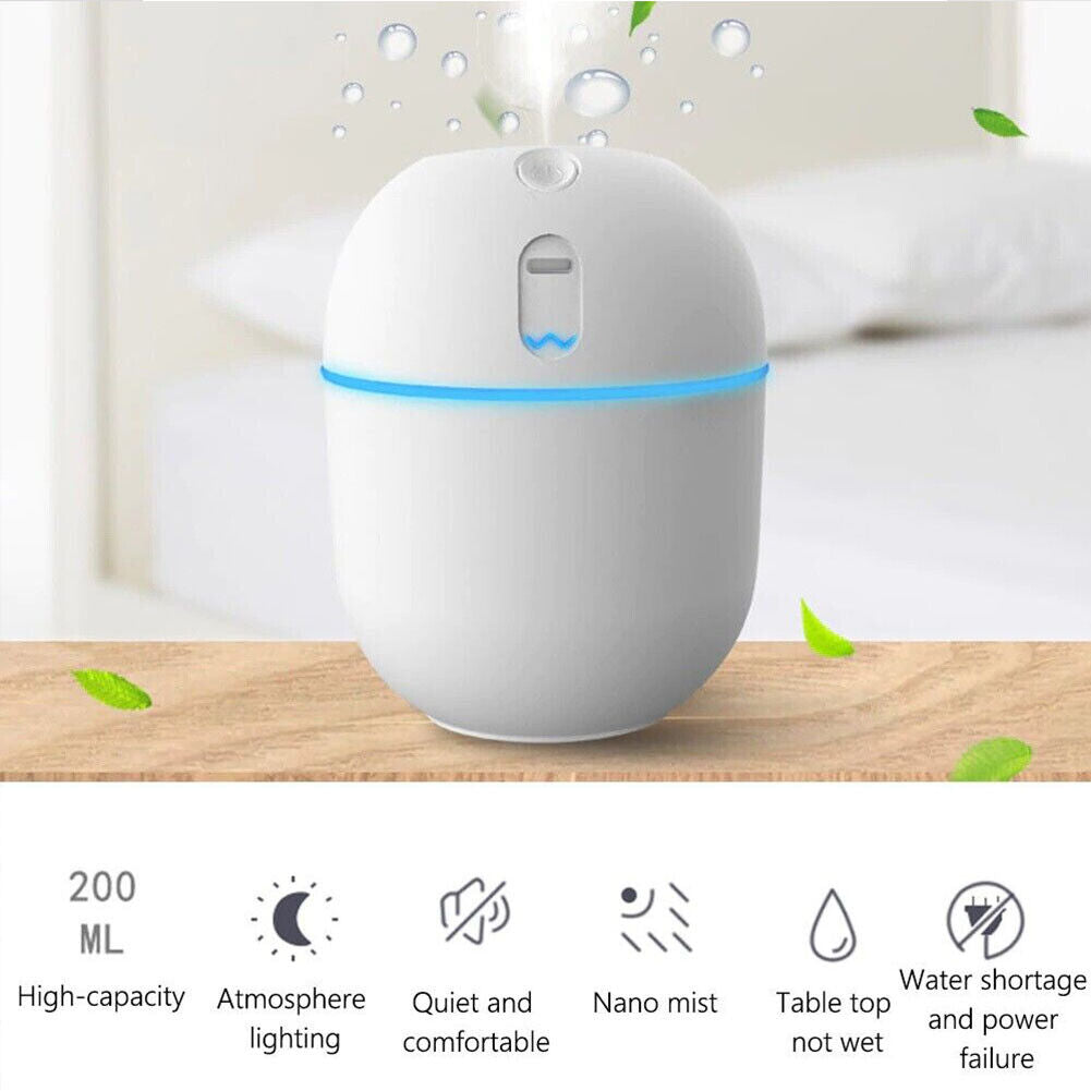 US 3-6 Pack Mini Air Humidifier 220ML Aroma Essential Oil Diffuser USB LED Mist