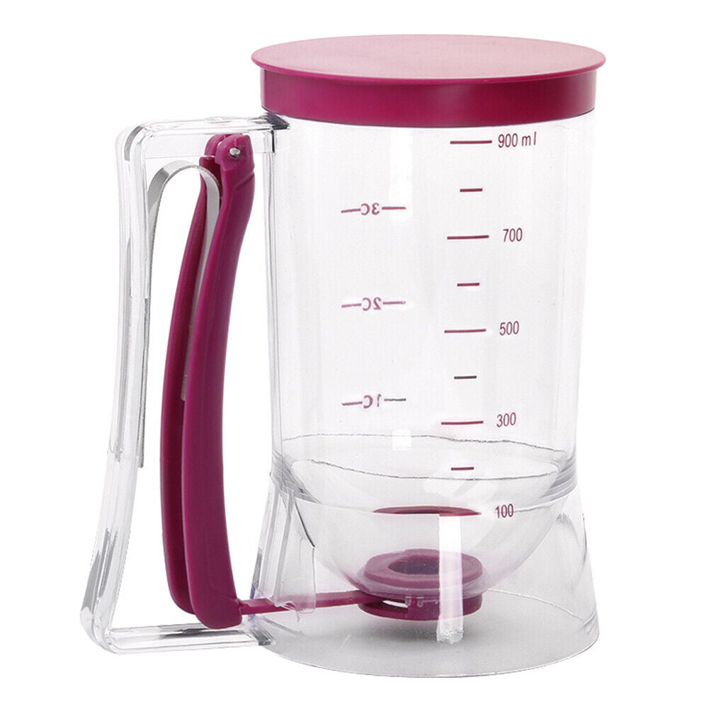 US 1-2Pc Pancake Batter Dispenser Cupcake Measuring Baking Kitchen Mix Tool900ml