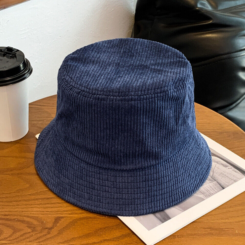 US 1-2 Pack Corduroy Bucket Hat Double Sided Fisherman's Cap Teens Men Women