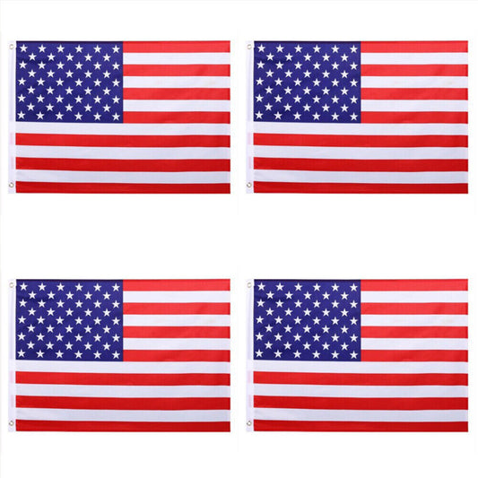 US 4-8 Pack 2x3 Ft American USA United States Flag with Grommets Outdoor Indoor