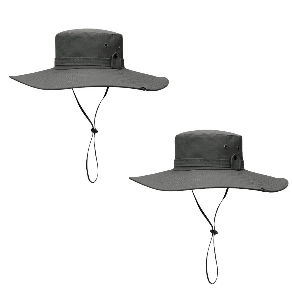 US 1-2 Pc Military Sun Block Outdoor Safari Cap Boonie Fishing Hiking Bucket Hat