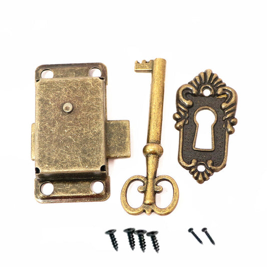 US Furniture Cabinet Door Lock Set with Key Antique Drawer Wardrobe Lock Dec