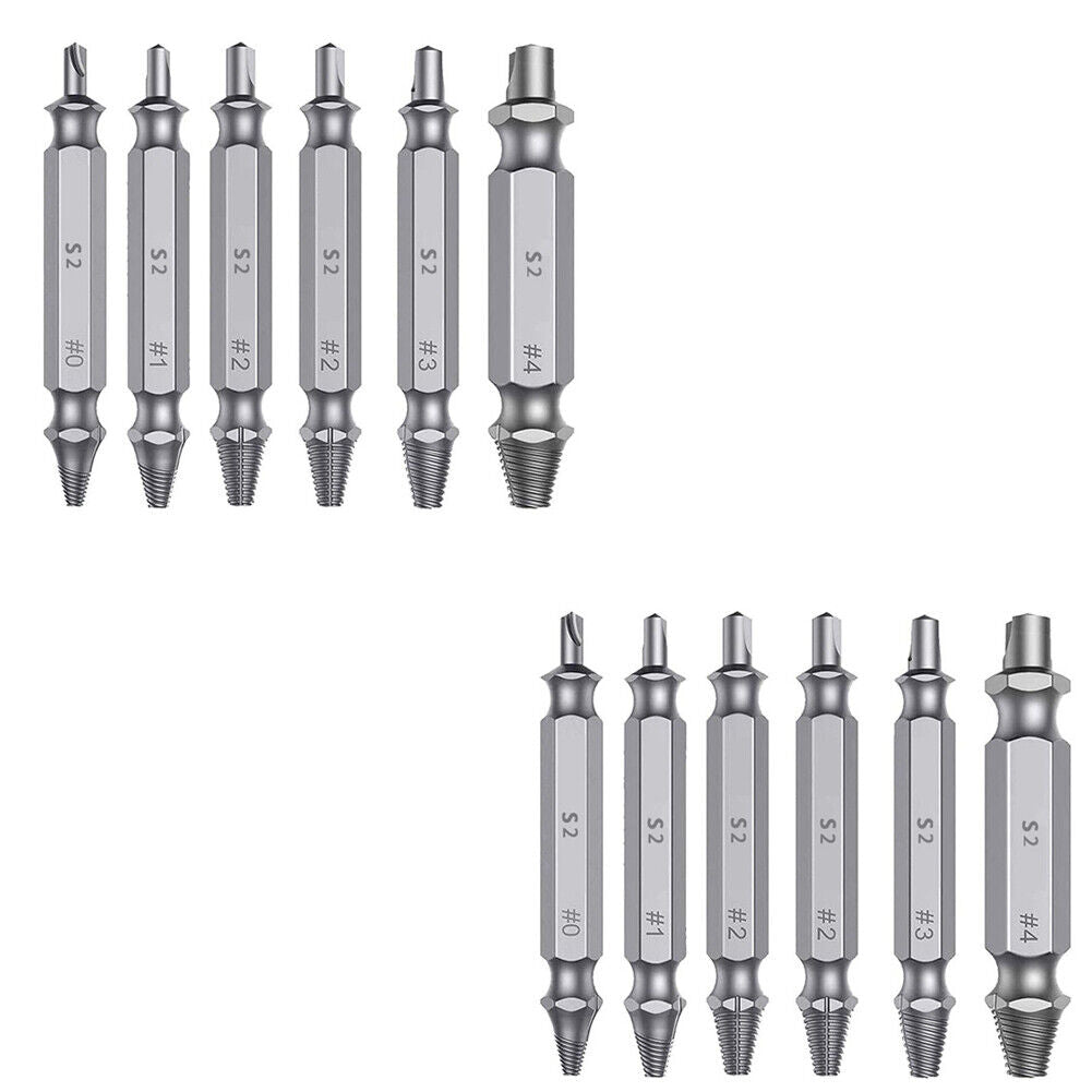 US 6Pc Screw Extractor Set Easy Out Drill Bits guide Broken Screws Bolt Remover