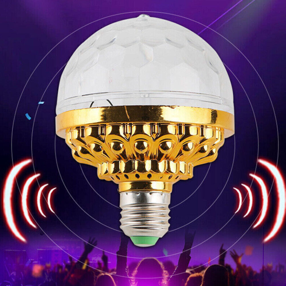 US 1-2 Pack Colorful Rotating Magic Ball Light Colorful DJ Party Bulb Sockets