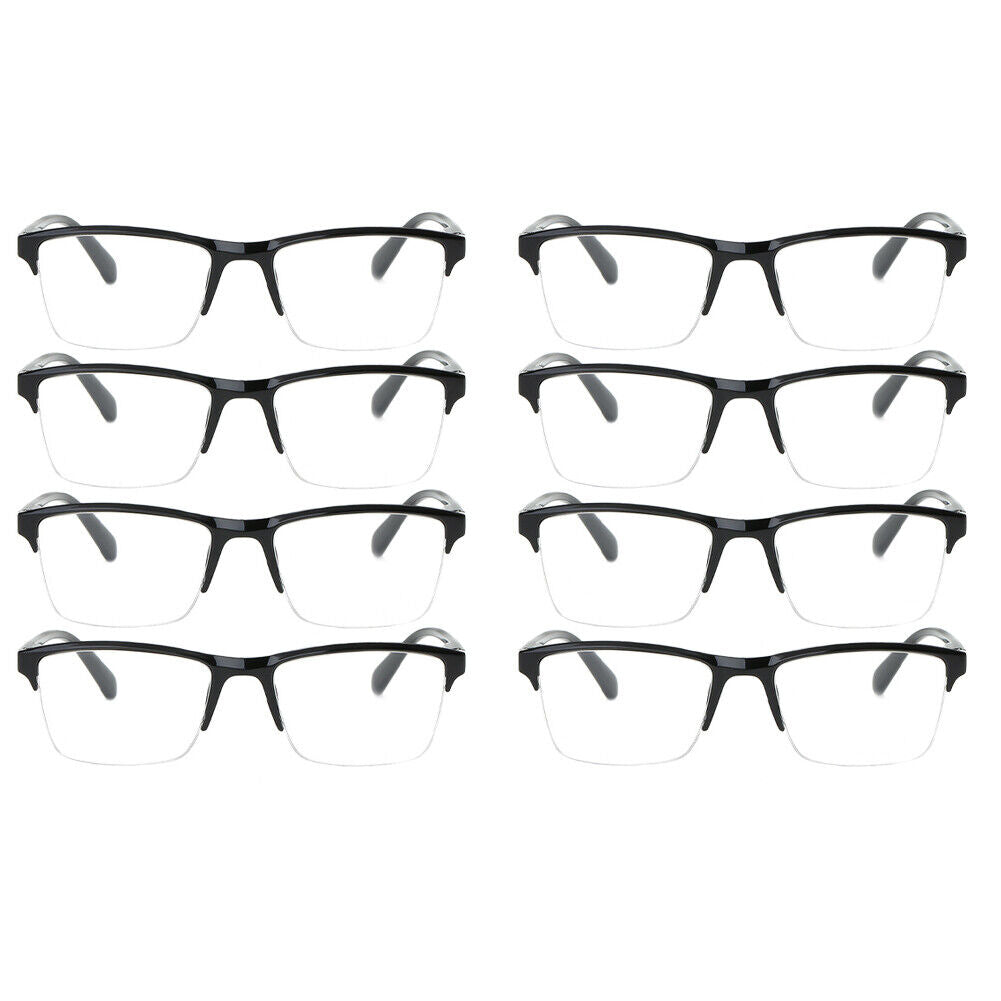 US 4-8 Pack Reading Glasses Readers Men Women Square Frame Spring Hinge Durable