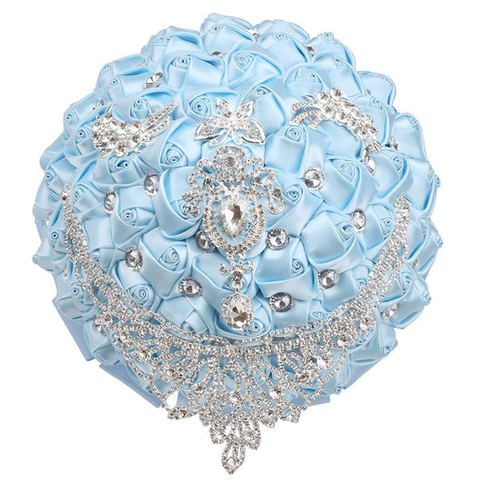 Wedding Bouquet for Bride Bridesmaid RoseFlowers Diamond Romantic Holding Flower