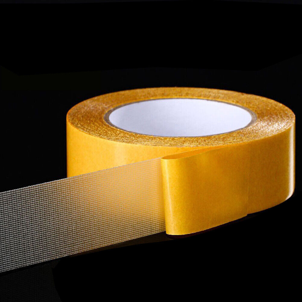 US Double Sided Tape Heavy Duty Fiberglass Adhesive Transparent Tape1.18''x15 Ft