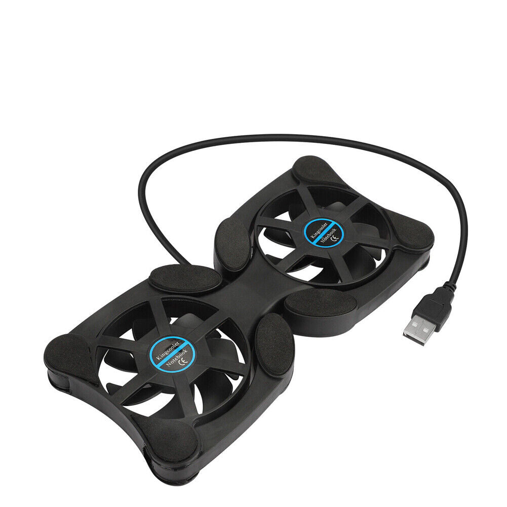 US 2-4 Pc Foldable Dual USB Fan Adjustable for Laptop PC Notebook Quite Cooler