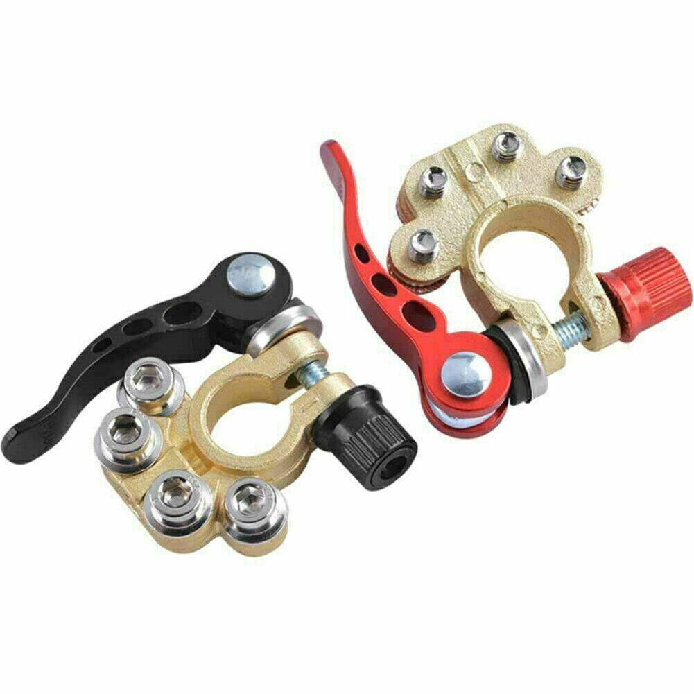 US 2-4 Pcs Car Battery Terminals Connector Clamp Quick Release Adjust Disconnect