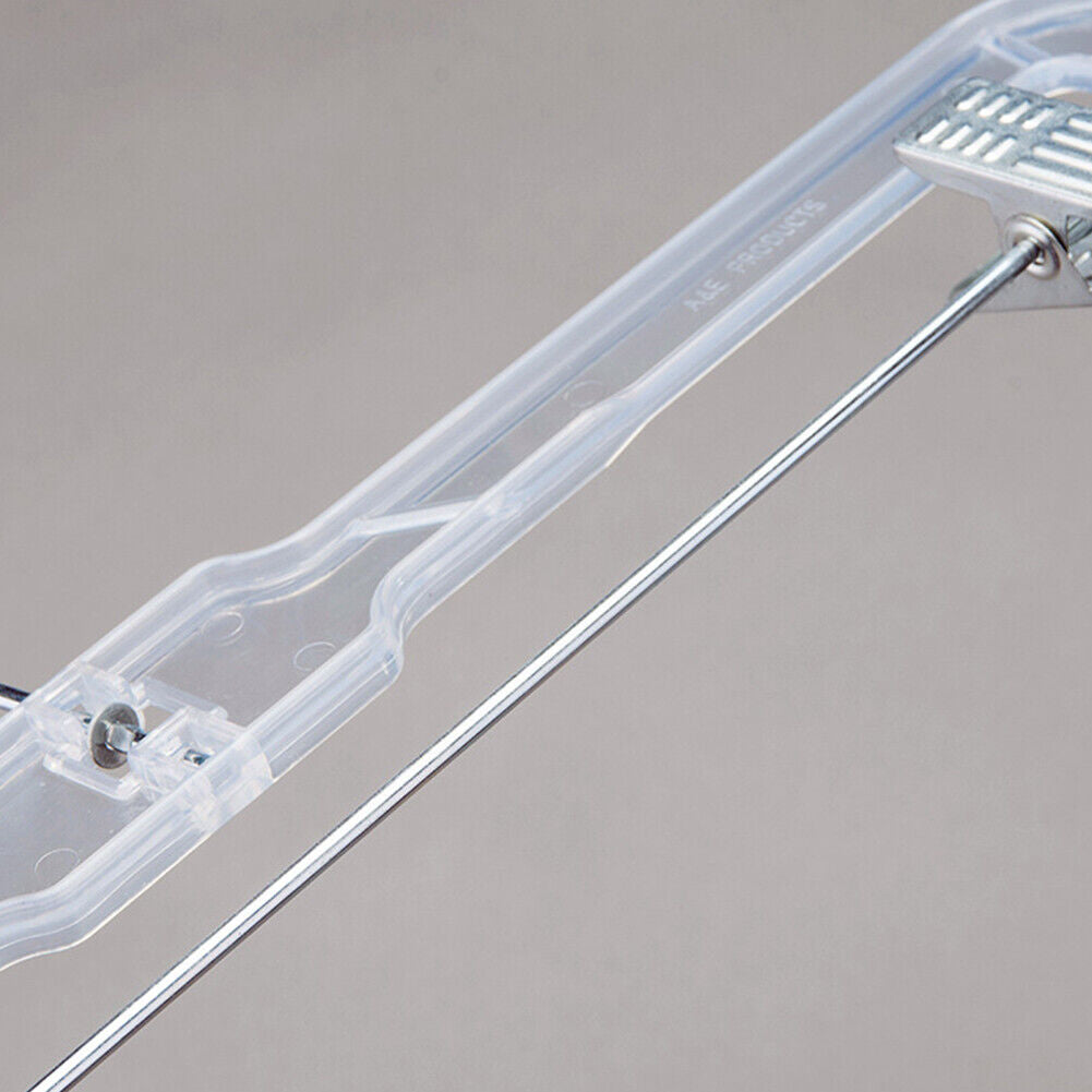 US 20 Pack 14 inch Clear Plastic Skirt and Pants Hangers  Adjustable Metal Clips
