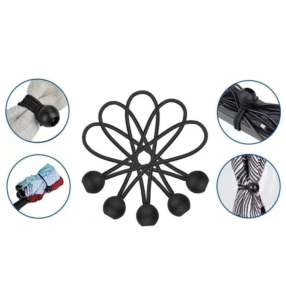 US 6" White Ball Bungee Bungie Cord Heavy Duty Canopy Tarp Tie Downs Straps