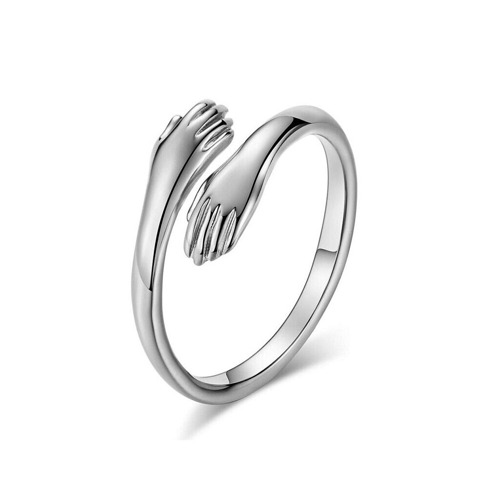 US 2-4 Pcs Give Me a Hug Ring Adjustable Couple Lover Valentine's Day Gift Girl