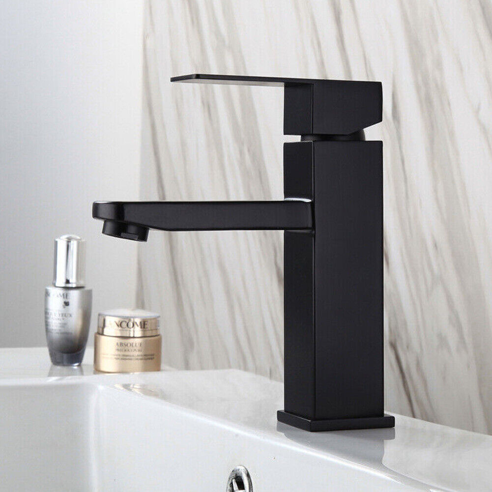 US 1-2 Pc Bathroom Sink Faucet Single Handle One Hole Commercial Lavatory Vanity