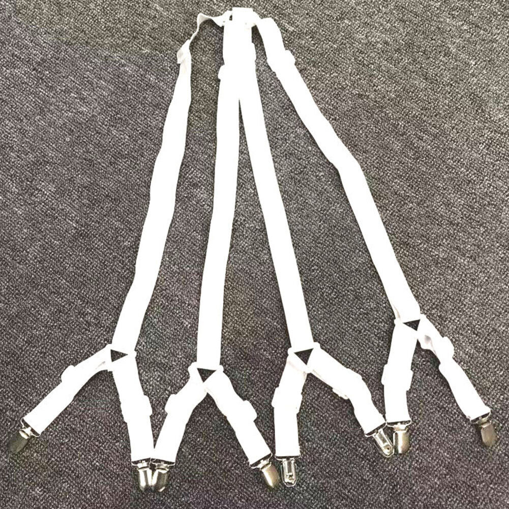 US 1-2 Bed Sheet Clips 8-Clip Grippers Suspender Straps Mattress Fastener Holder