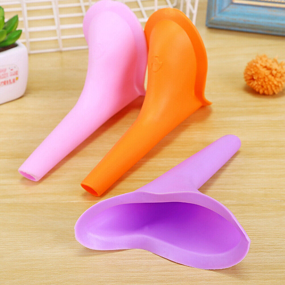 US 3-6 Pcs Reusable Travel Silicone Portable Lady Urinal Pee Funnel Urine Device