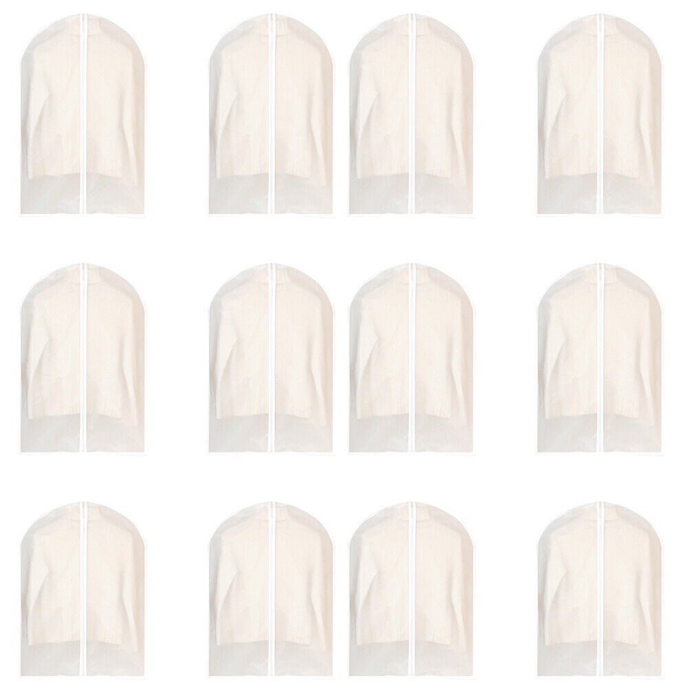 US 6-12Pc Hanging Garment Bag Lightweight Clear Full Zipper Suit Bags Dust Cover