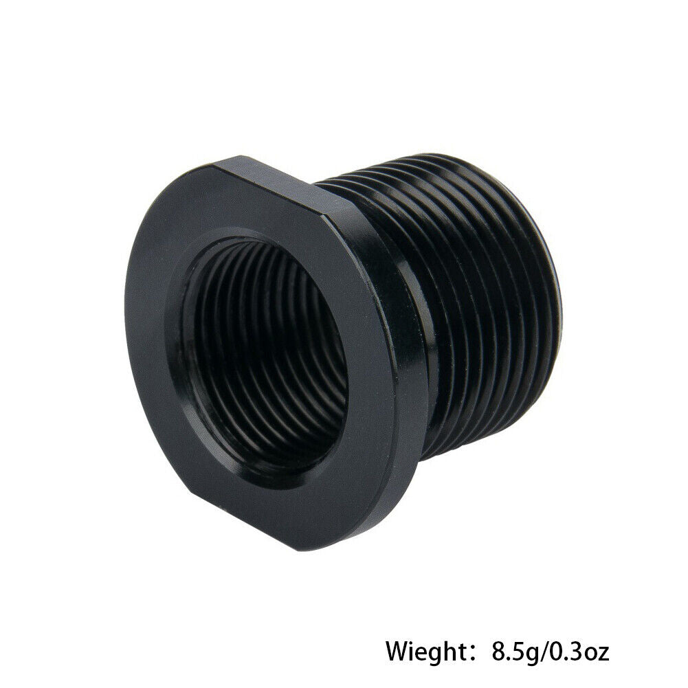 US 1-2Pc Black Stainless Steel Muzzle Converter 1/2x28 TPI to 5/8x24 TPI Washer