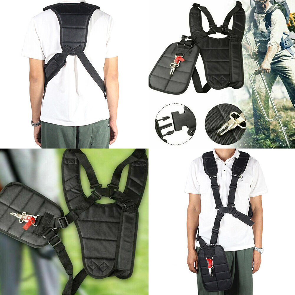 US Double Shoulder Strimmer Padded Belt Harness Strap for Brush Cutter& Trimmer