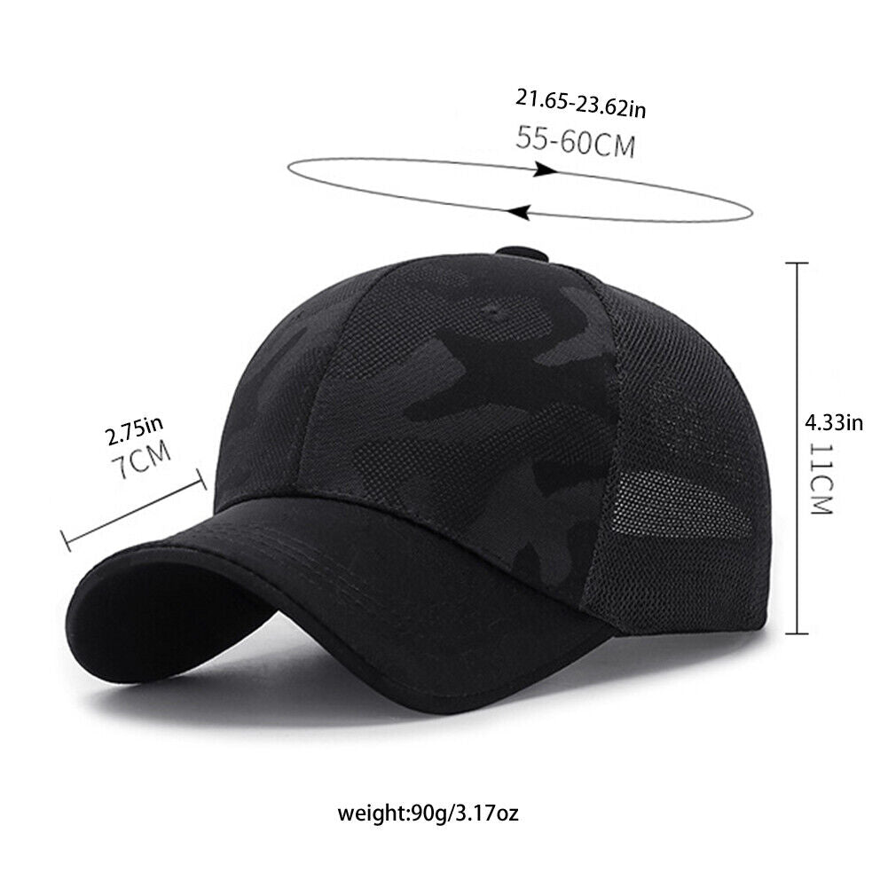 US 1~2Pcs Baseball Cap Mesh Snap Back Classic Trucker Camouflage Hat All Seasons