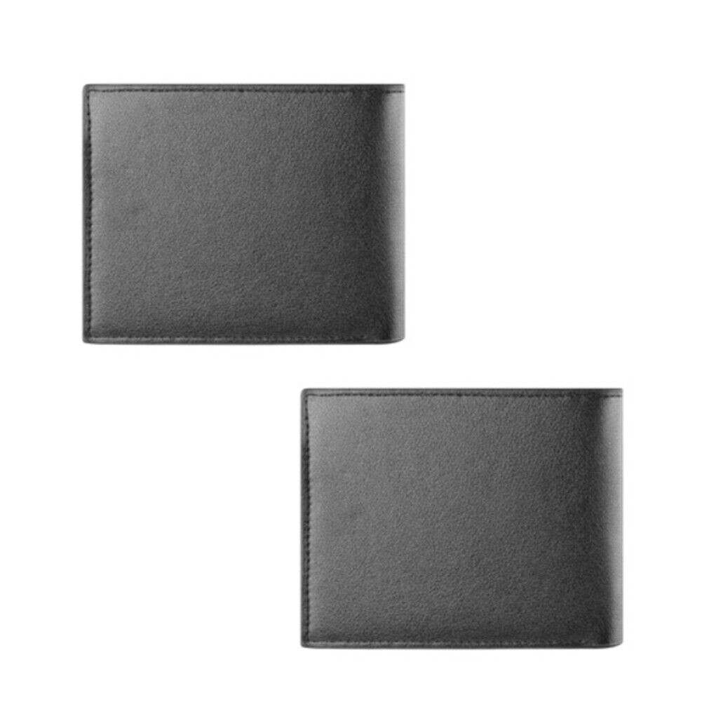 US1-2Pc Men's Bifold Leather Wallet With ID Window Credit Card Holder Slim Purse