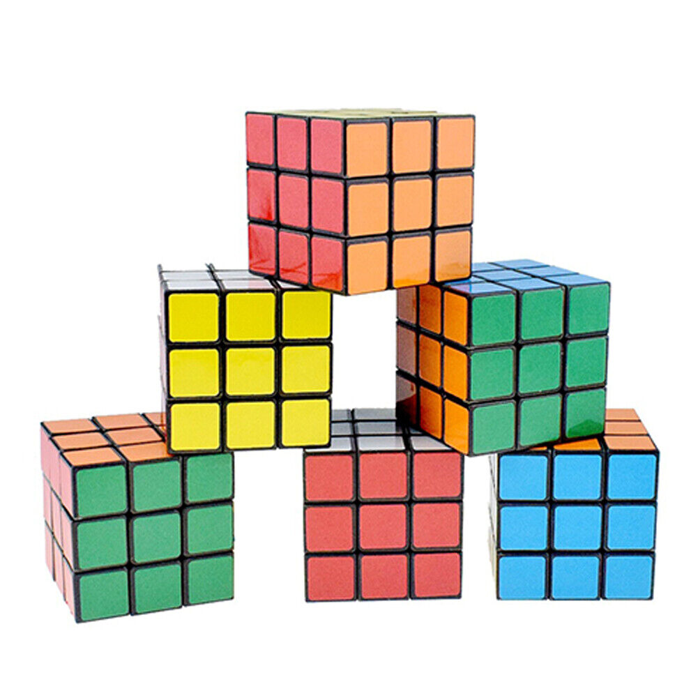 US 2-4Pc Kids Fun Rubiks Cube Toy Rubix Mind Game Toy Classic Magic Puzzle Gift