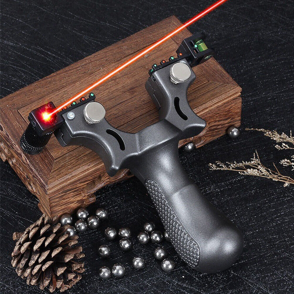 US 2-4 Pcs Professional Catapult Laser Slingshot Hunting Rubber Aim Point Target