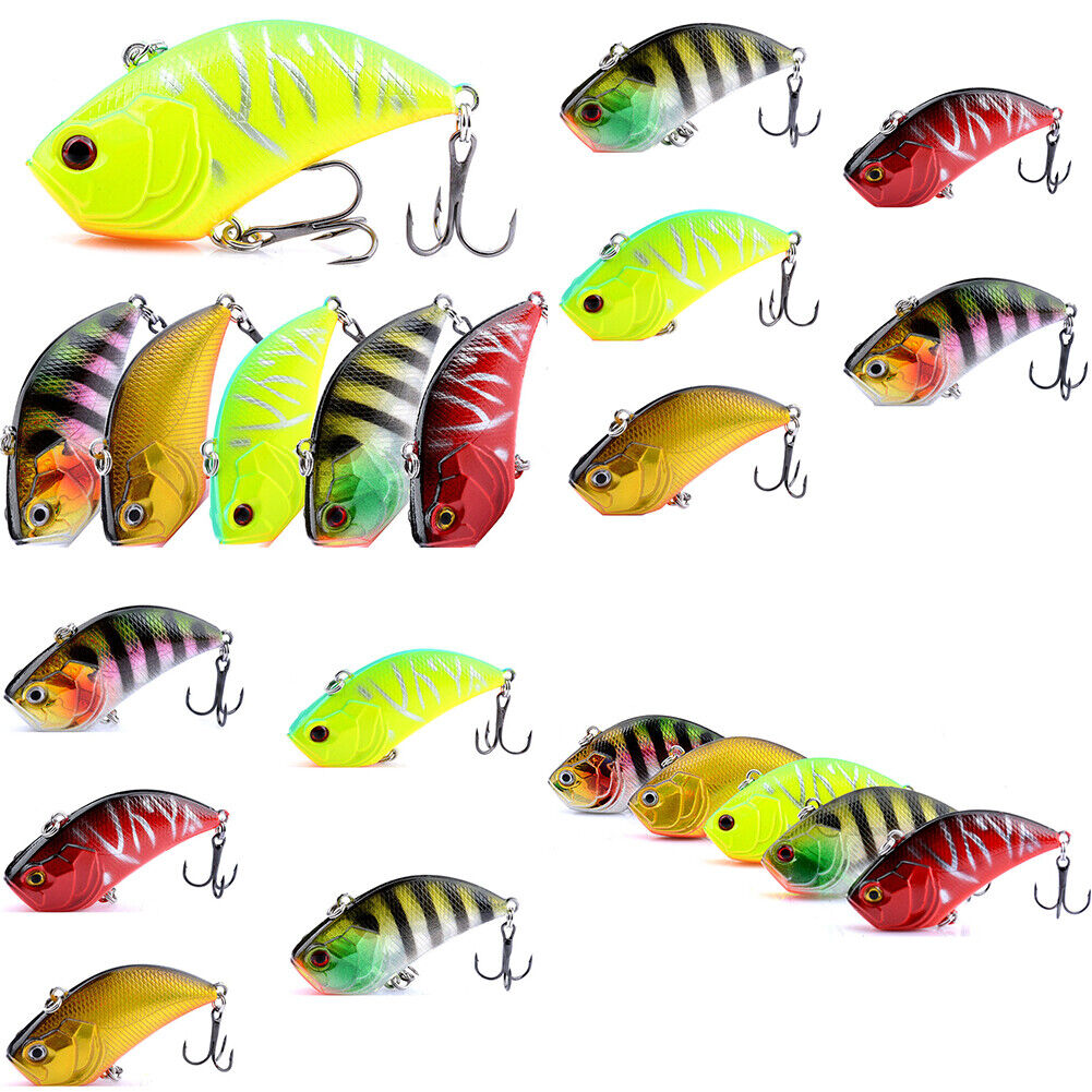 US 5-10 Pc Vibration Crank Bait Fishing Lures 3/4 oz Lipless Crankbait Portable