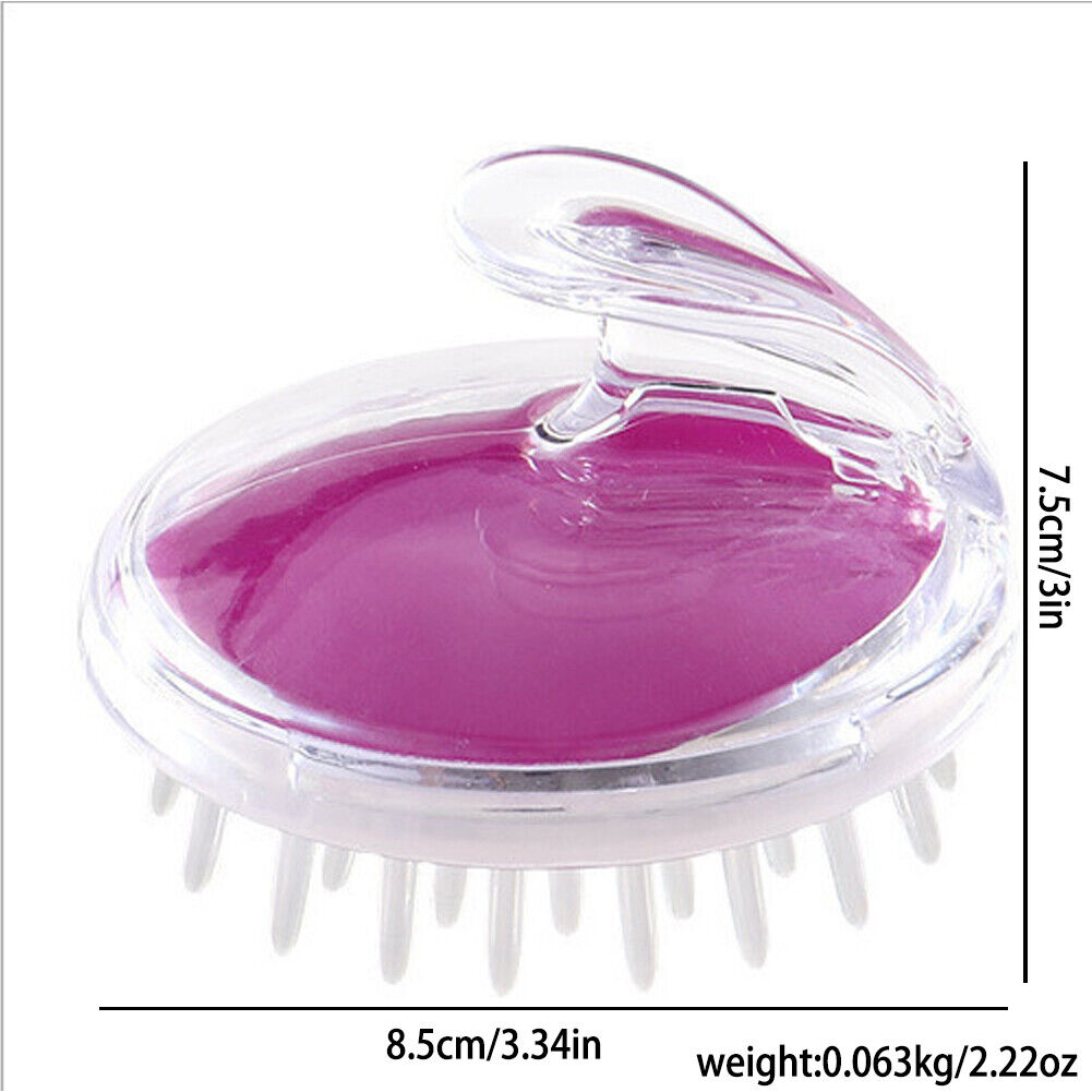 US 2-4 Pcs Silicone Scalp Massager Shampoo Brush Head Comb Bristle Hair Scrubber