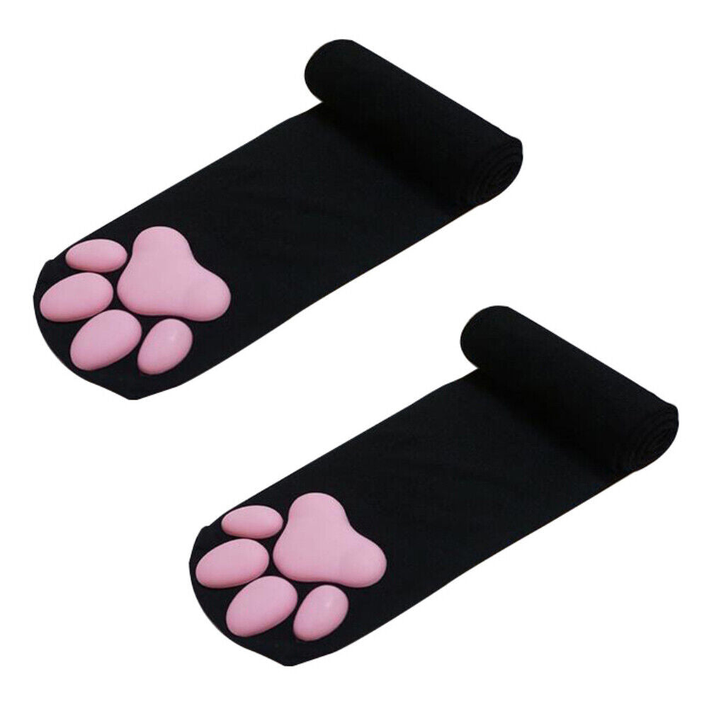 US 3D Kitten Claw Stockings Cat Paw Pad Socks Thigh High Socks For Girl Women