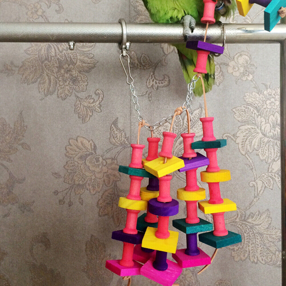 US 1-2 Pack Bird Chewing Toy Large Medium Parrot Cage Bite African Grey Macaws