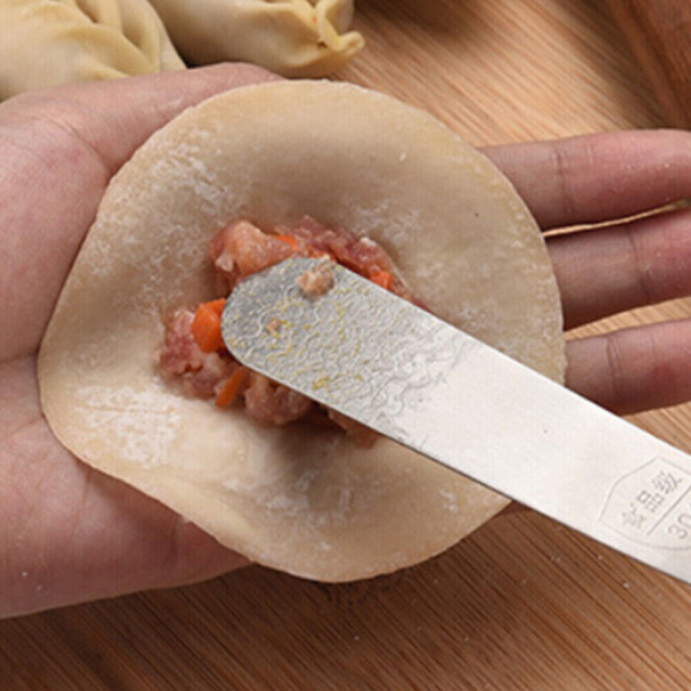 US 1-2 Pack Stainless Steel Dumpling Maker Mold Set Wraper Dough Gyoza 3Pcs