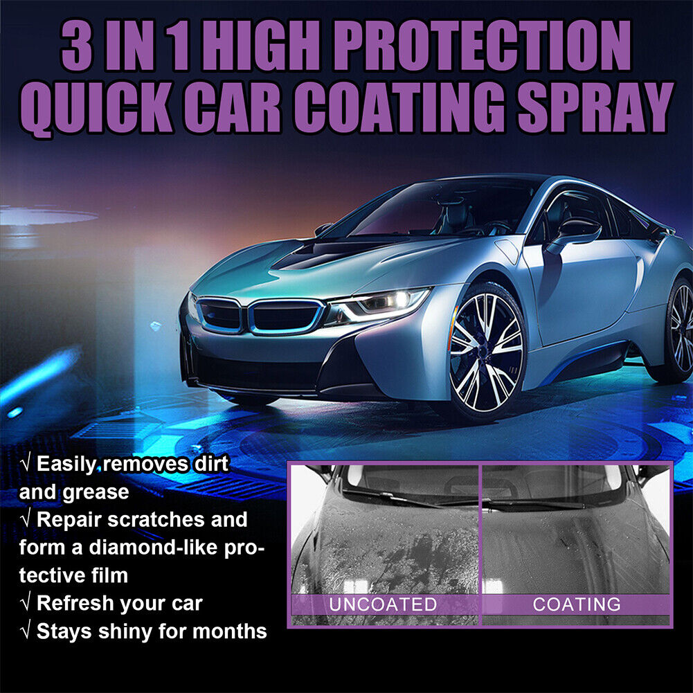 US 3 in 1 High Protection Quick Car Coat Ceramic Coating Spray Hydrophobic 100ML