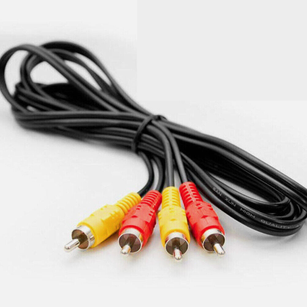 US 2-4 Pc RCA Composite AV Audio Video Cable Cord for Original 1985 Nintendo NES