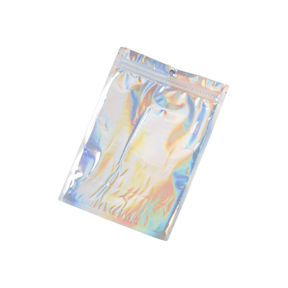 US 50-100 Pack Aluminum Foil Pouch Plastic Packaging Self Seal Laser Zipped Bags