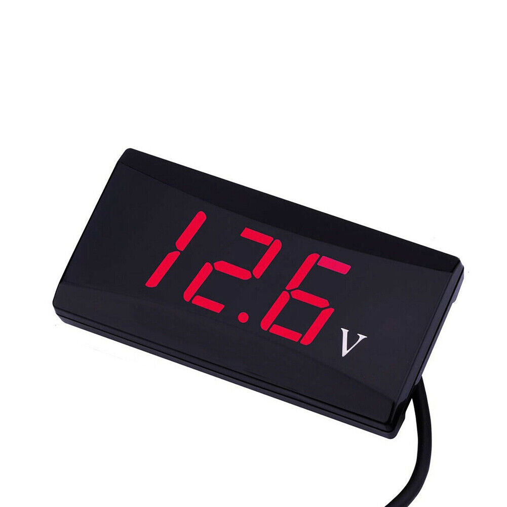 US 2-4 Pcs Upgraded 12V Voltage Gauge LED Digital Display Panel Meter Motorcycle
