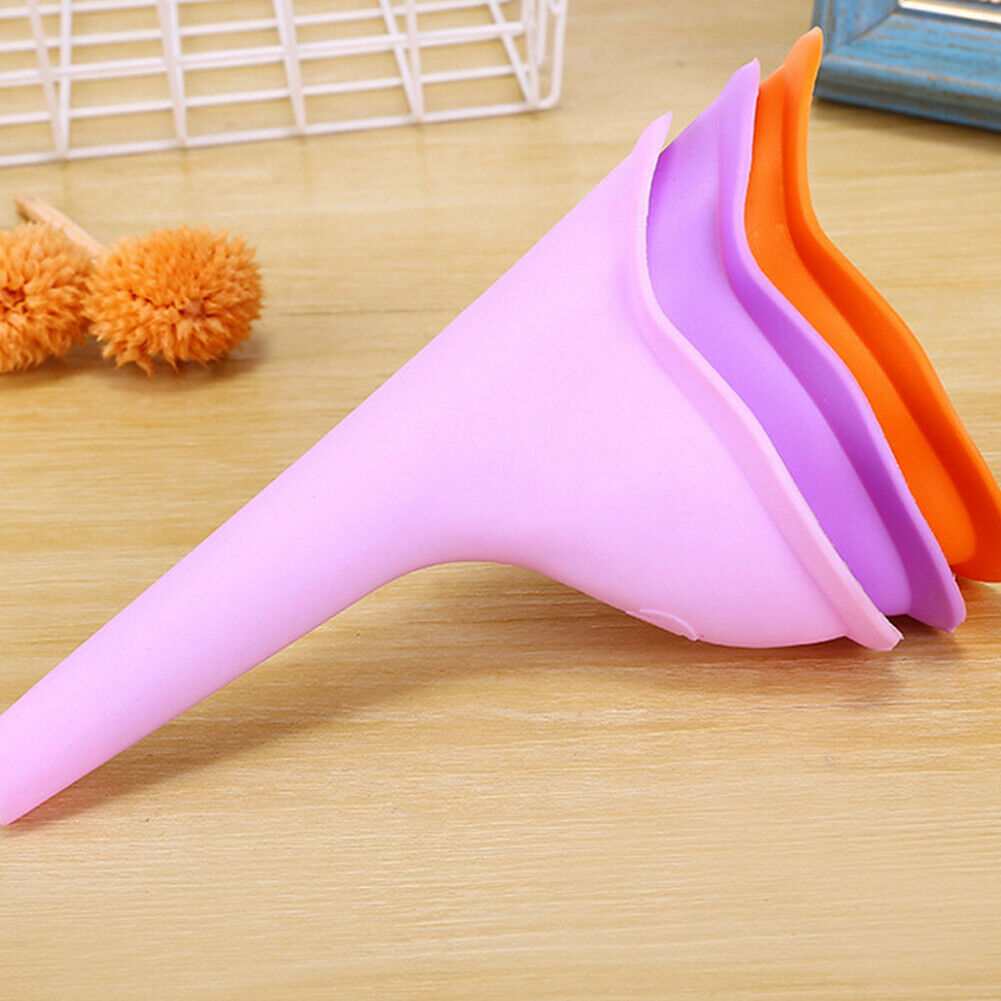 US 3-6 Pcs Reusable Travel Silicone Portable Lady Urinal Pee Funnel Urine Device