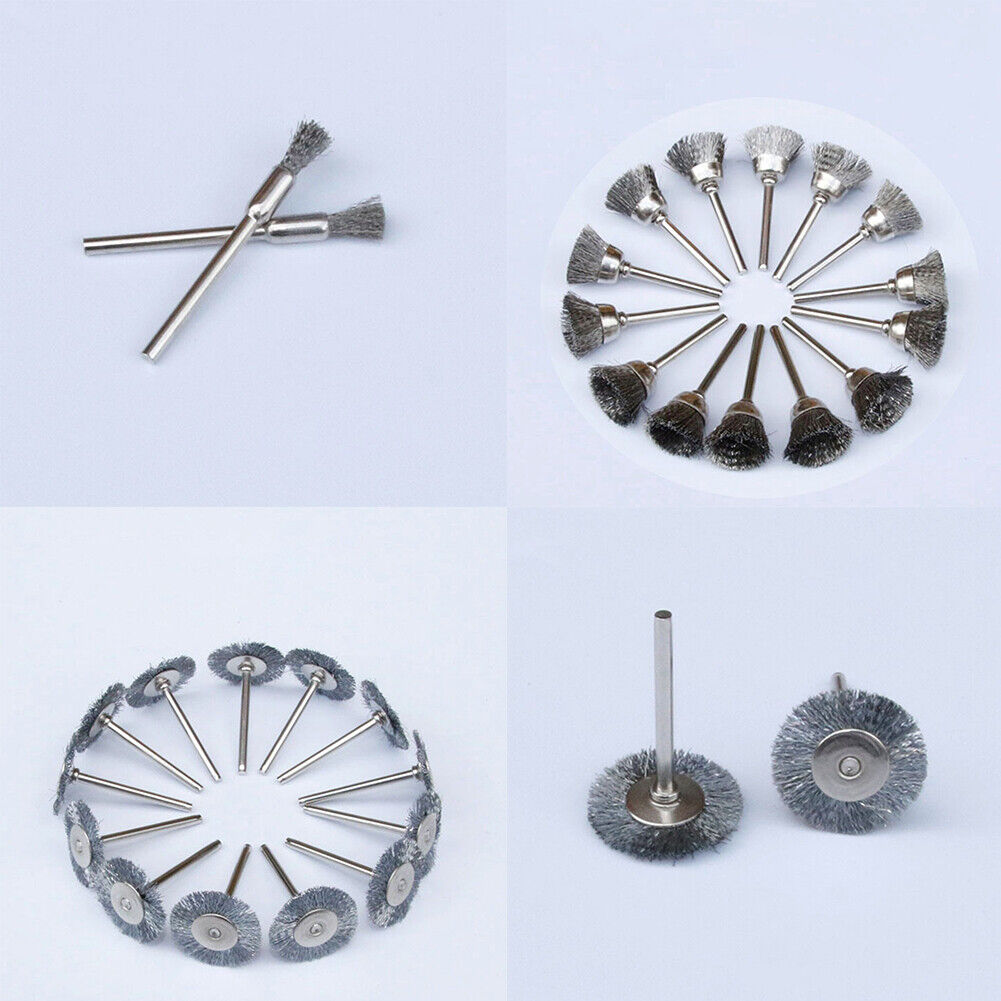 US1-2Set of 45Pc Stainless Steel Wire BrushTool Rotary Die Grinder Removal Wheel