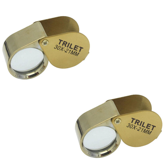 US 2-4Pc 30X Jeweler Coin Loupe Magnifier Foldable Pocket Magnifying Glass Eye